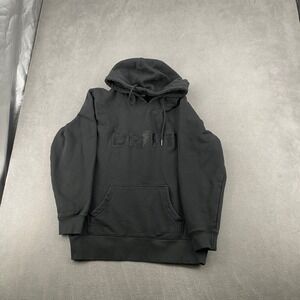 Drift Mens Embroidered Logo Pullover Hoodie Black Streetwear Fleece Sweatshirt